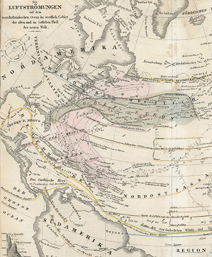 Карта «Воздушные потоки над северной Атлантикой»